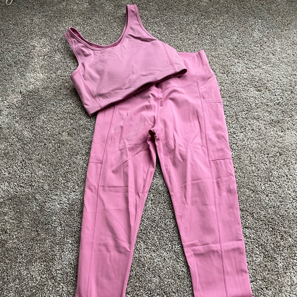 Pink Bra and Leggings Set